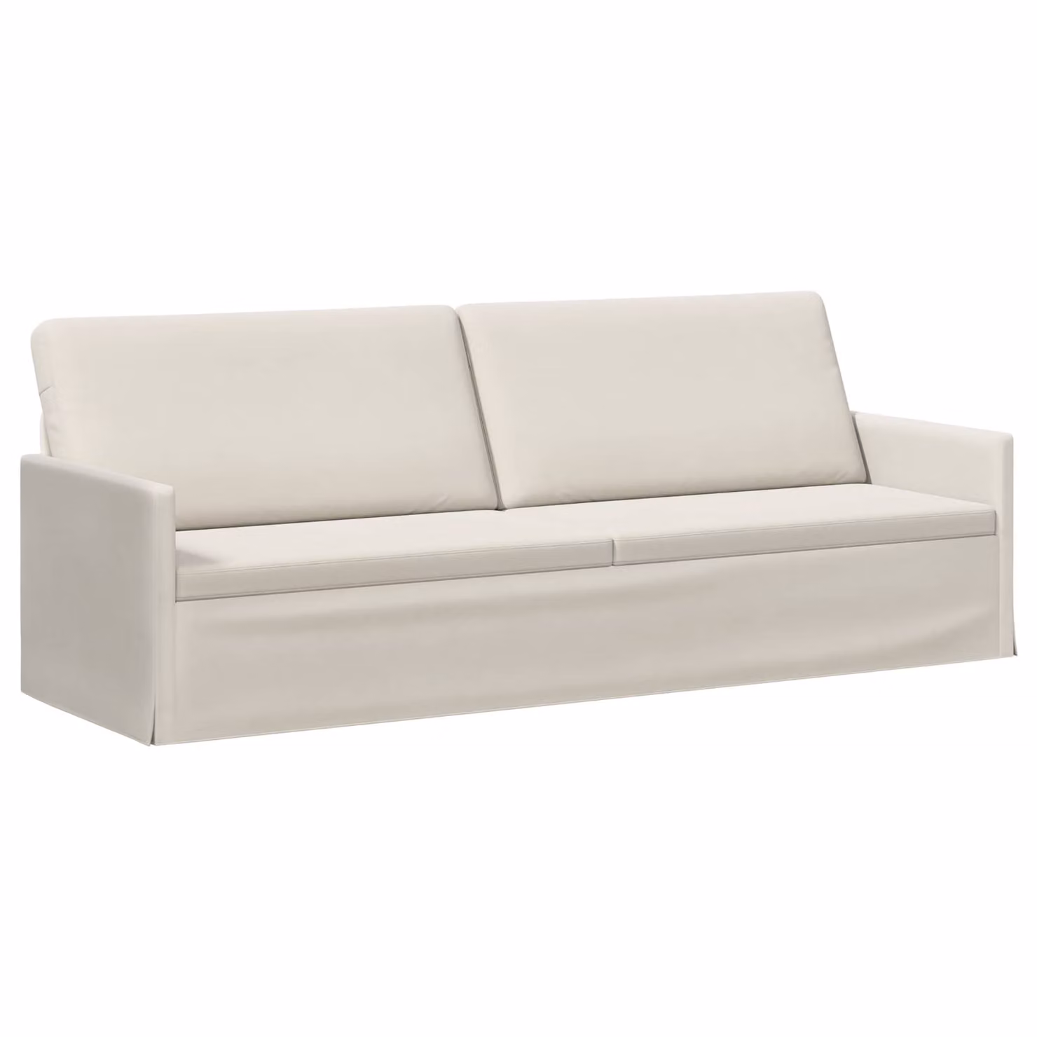 Divano a 3 posti vidaXL in velluto beige con struttura in metallo, L 220 x P 81 x H 82 cm