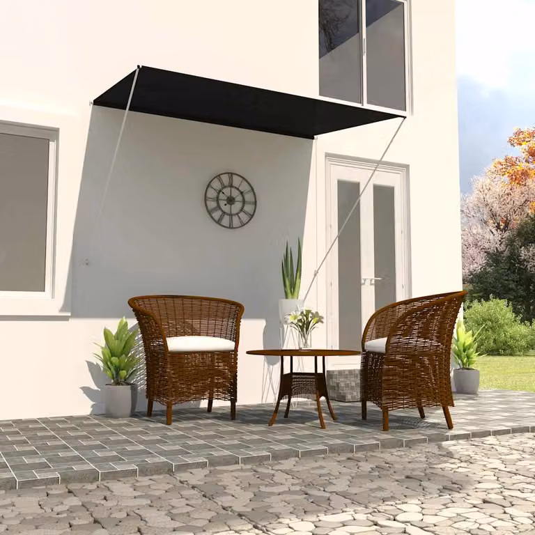 vidaXL Tenda da Sole Retrattile Manuale in Poliestere e Acciaio, Colore Antracite, L 200 cm x P 150 cm