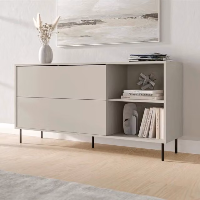 Madia Cogoleto, Credenza 2 Ripiani, 150x39x75h cm Beige