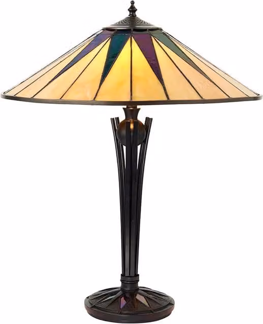 Lampada da tavolo Tiffany Dark Star, vetro, 2xE27 60W