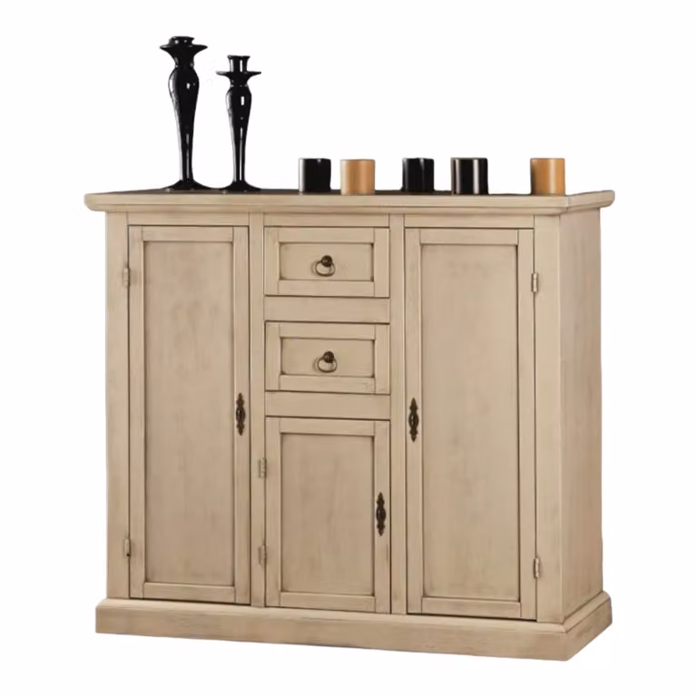 Madia credenza in legno avorio patinato Mobili 2G L/P/H: 100 x 39 x 85 cm