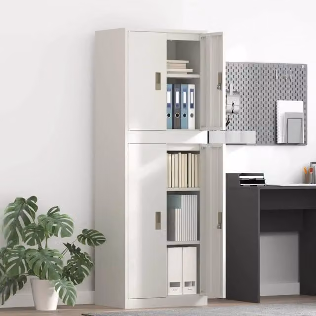 Armadio 2 pz Bianco 60 x 40 x 175 cm Acciaio Bloccabile 3438758