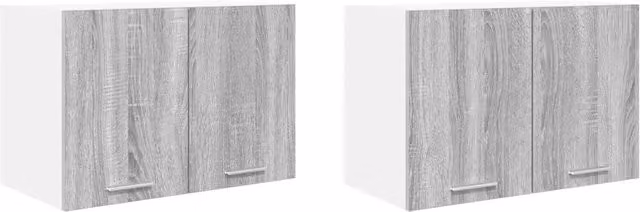 Set di 2 armadietti pensili moderni 60 x 31 x 40 cm ampio spazio di archiviazione in legno ingegnerizzato grigio 02_0053220