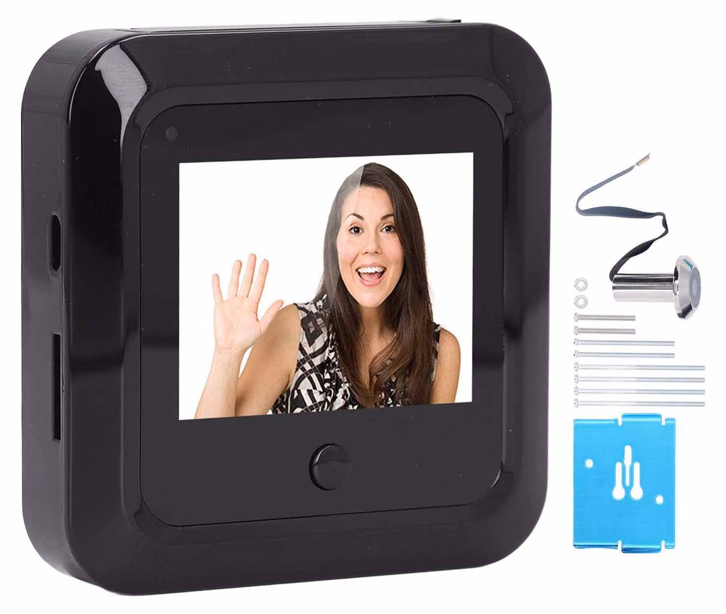 Spioncino digitale, 0,3 MP, telecamera per oblò con angolo di visione di 120 gradi realizzata in lega di zinco e monitor HD da 2,4 pollici per uso domestico