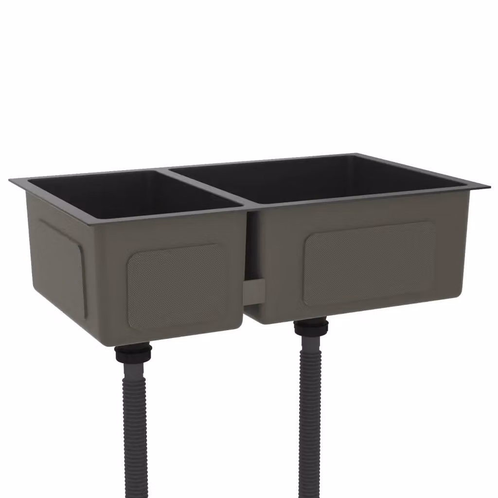 vidaXL Lavello da Cucina in Acciaio Inossidabile Nero L: 71,5 cm, P: 44 cm – 2