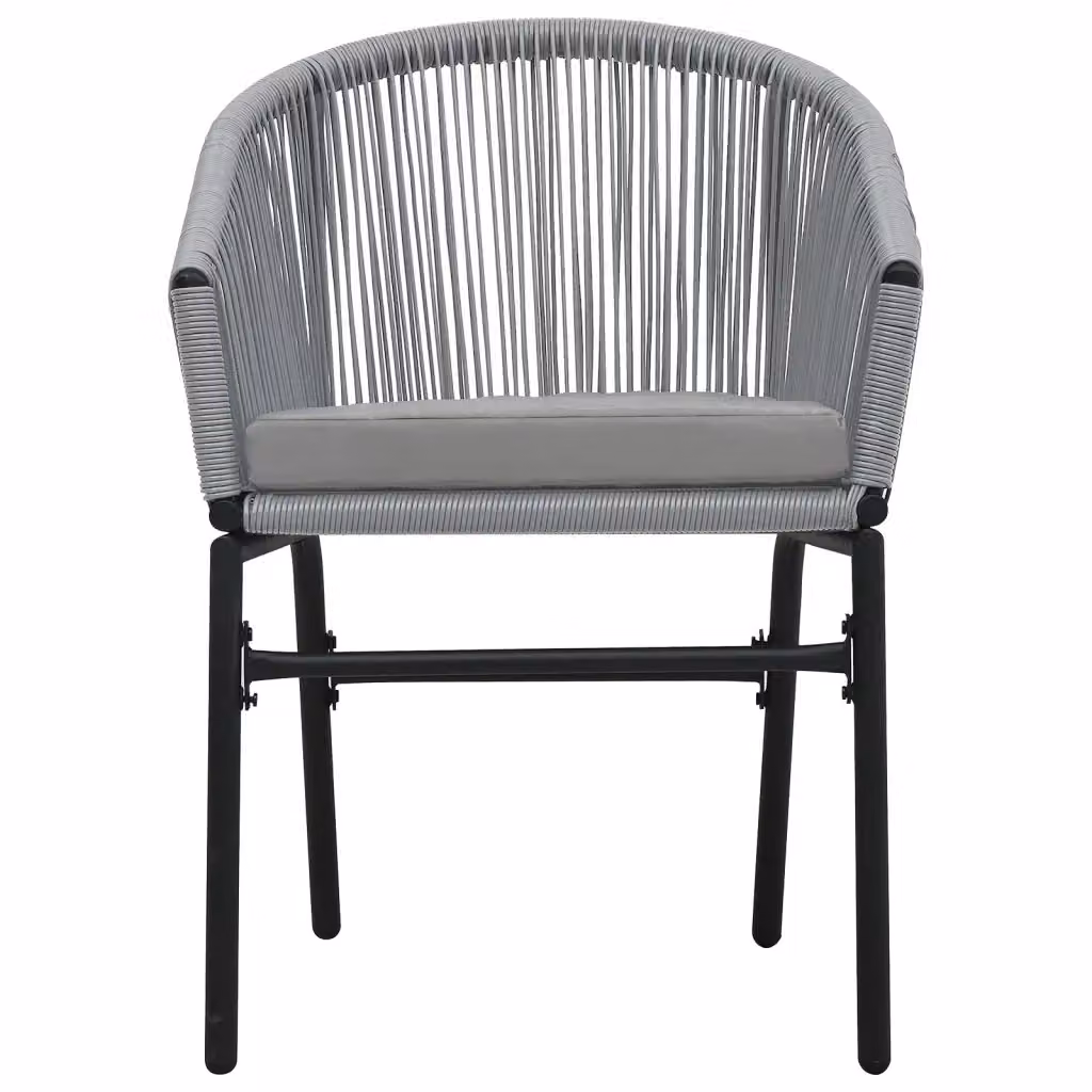 Set di 2 sedie da giardino vidaXL in rattan e metallo color antracite con cuscini inclusi – 2