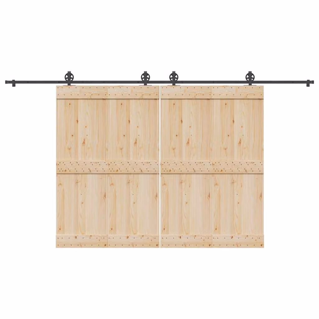 vidaXL Kit di Binari per Porte Scorrevoli in Acciaio Inox Nero Opaco