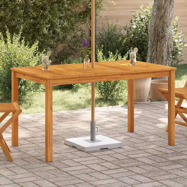 Tavolo da giardino rettangolare vidaXL in legno di acacia marrone, L: 80 cm, P: 80 cm, H: 74 cm