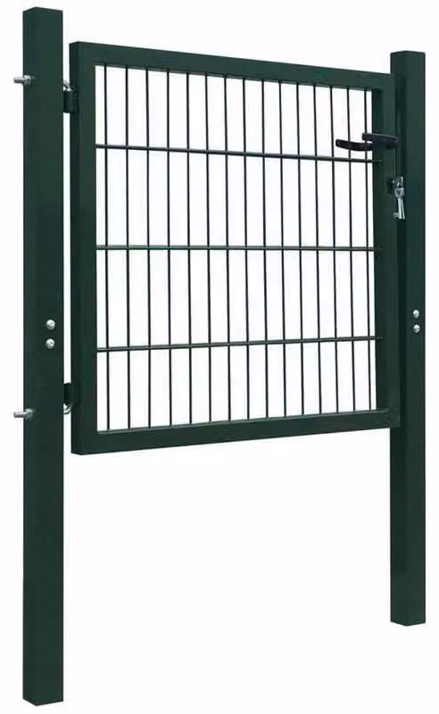 Porta per giardino - Recinzione per giardino e delimitazione della proprietà - Metallo resistente agli agenti atmosferici - 105x150 cm - Verde
