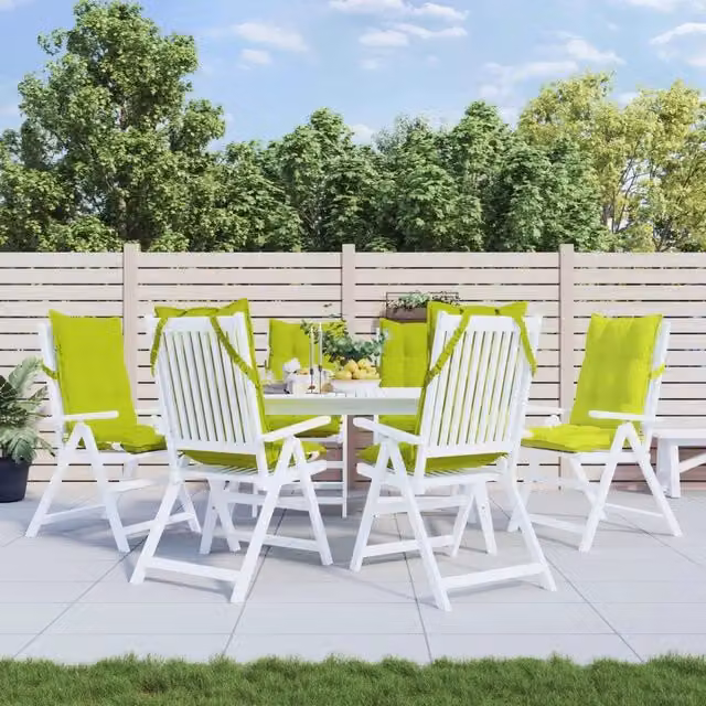Set di 6 cuscini per schienale alto vidaXL in tessuto Oxford verde, idrorepellenti e traspiranti