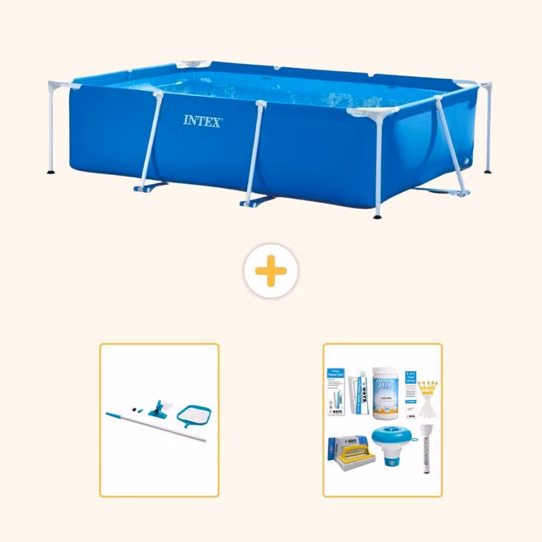 Piscina fuori terra rettangolare - 260x160x65 cm - in 3 pezzi - modello S22346