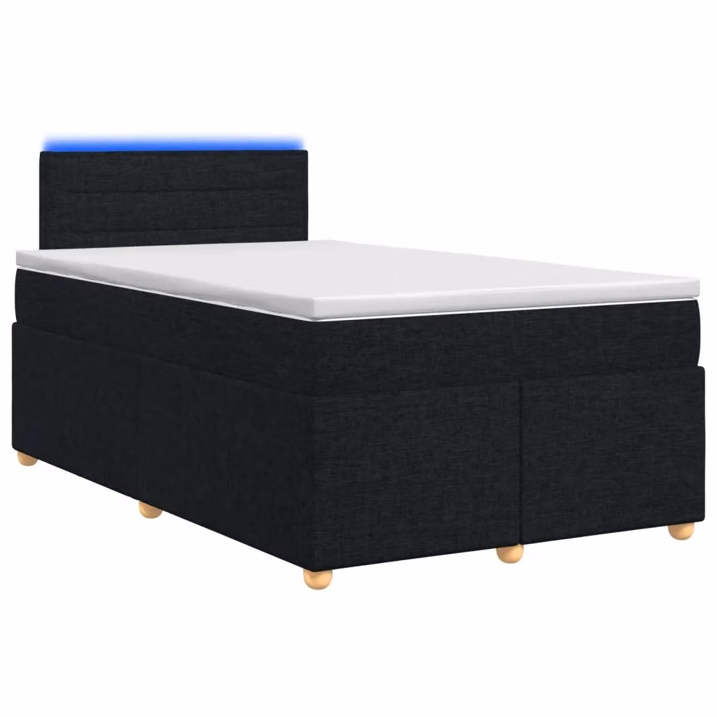 Letto box spring ibrido vidaXL con materasso a molle insacchettate e illuminazione sottostante, colore nero, L/P/H: 120 x 200 x 100,5 cm – 2