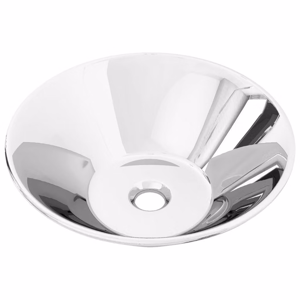 Lavandino 42x14 cm in Vetroceramica Argento