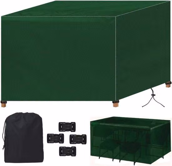 Copertura rettangolare per mobili da giardino - impermeabile, resistente al vento e UV - 190x135x90cm