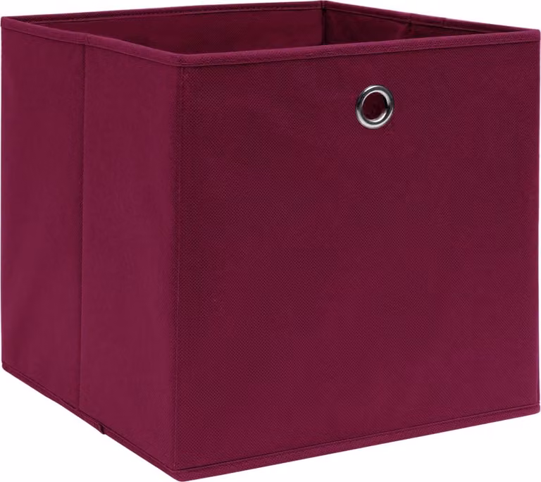 vidaXL Scatole portaoggetti 4 pz. Tessuto non tessuto 28x28x28 cm rosso scuro