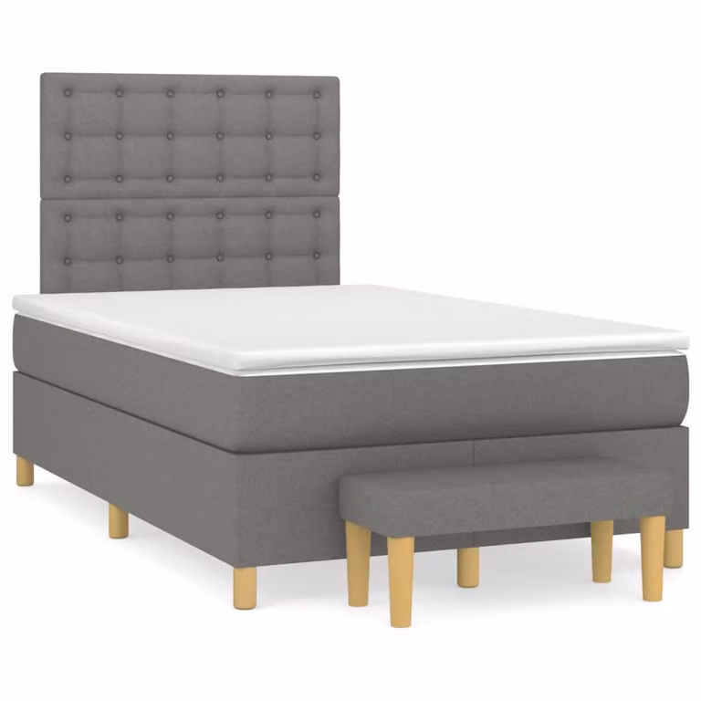 Maison Exclusive - Letto boxspring con materasso grigio scuro 120x190 cm Tessuto