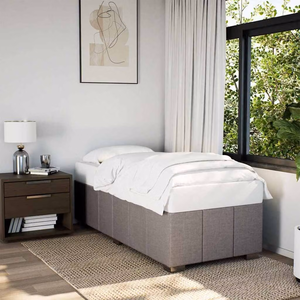 Giroletto vidaXL senza materasso in tessuto tortora L 100 cm x P 200 cm