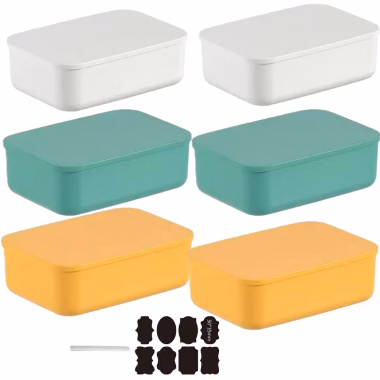 Set di 6 contenitori con coperchio - Impilabili e multifunzionali