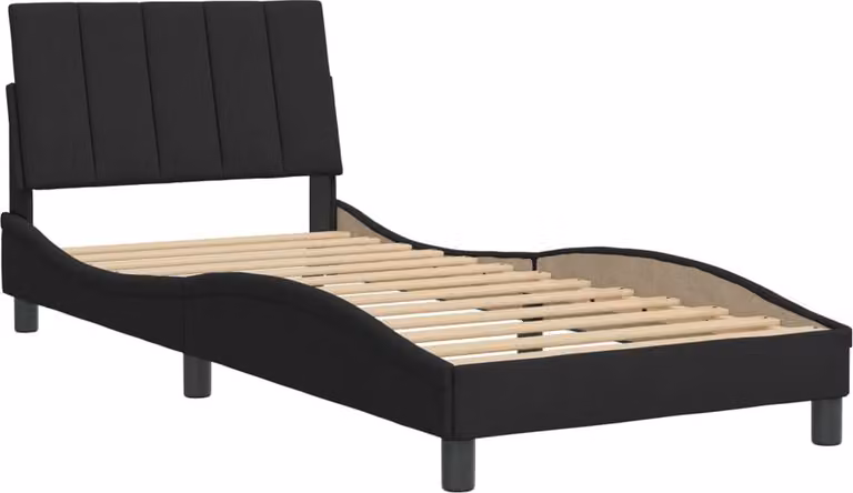 Giroletto senza Materasso Hanko Nero 80x200 cm in Velluto