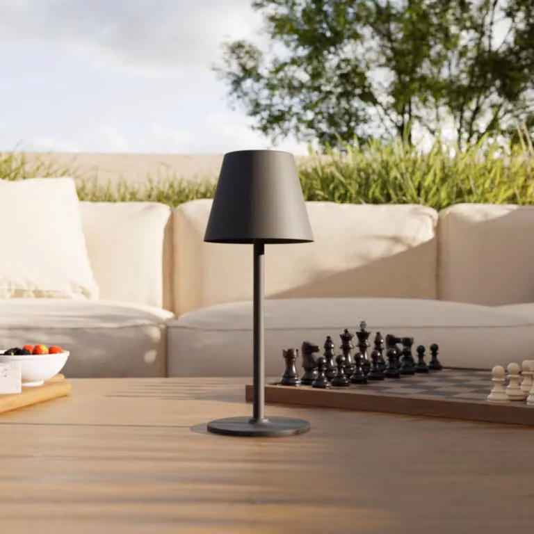 LUMIÈRE Design Lampada da Tavolo Ricaricabile 'Velaris' LED dimmerabile IP54 senza fili Nero