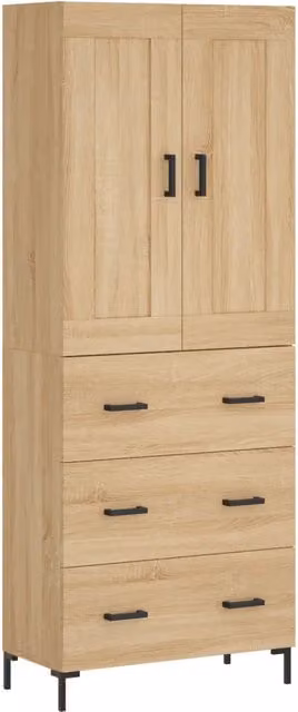 Credenza | Madia | Buffet da pranzo | Armadio da pranzo Rovere Sonoma 69,5x34x180 cm in Legno Multistrato
