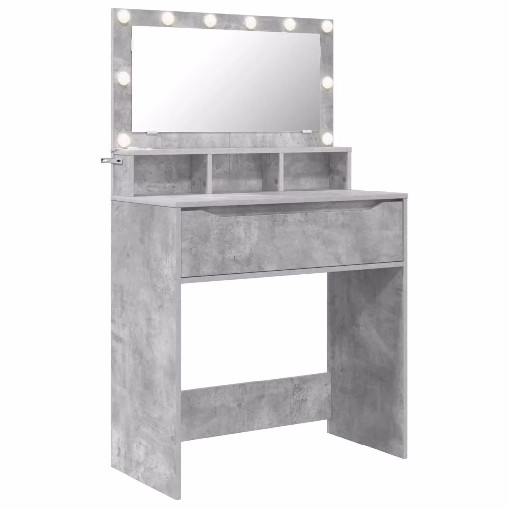 Tavolo da trucco moderno con LED vidaXL in grigio opaco L: 135 cm, P: 39,5 cm, H: 80 cm – 2