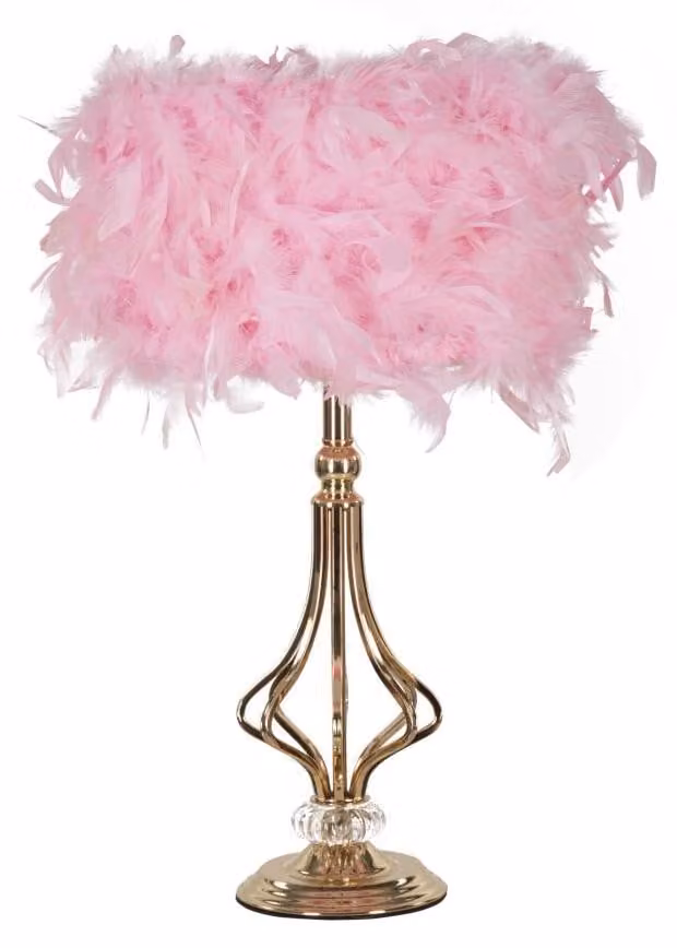 Lampada da Tavolo Tarty Rosa Ø25x54 cm in Ferro e Plastica Rosa e Bianco