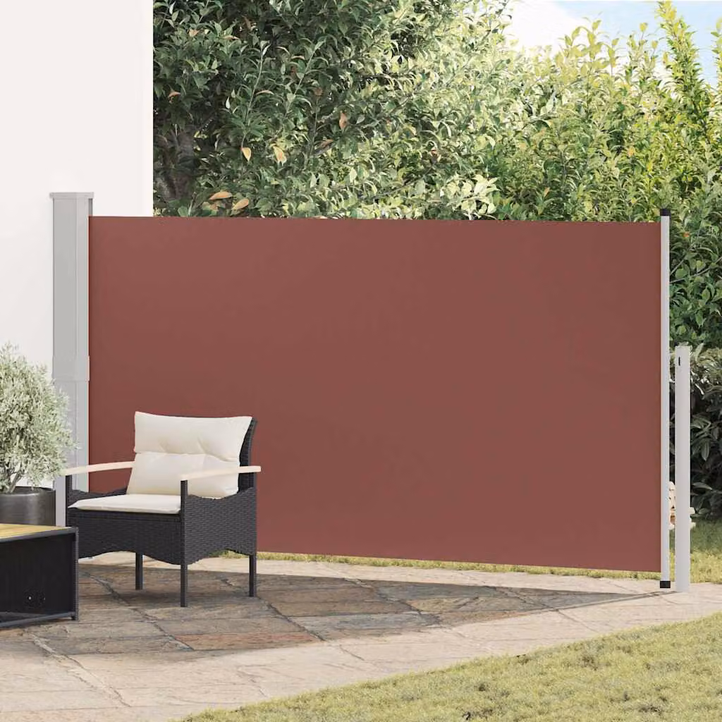 Tenda da Sole Laterale Retrattile vidaXL in Poliestere e Acciaio, L: 300 cm, H: 160 cm, Marrone