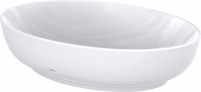 TOTO WU lavabo à poser, sans trou pour robinetterie, rond, avec trop-plein, 550x380mm, Cefiontect, L1705E, L1705E