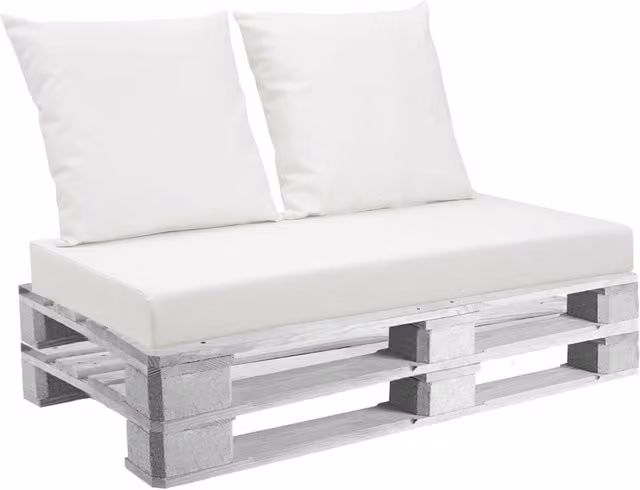 Cuscini per Pallet Mariotti Belem Seduta e Schienale in Similpelle Bianco L: 120 cm, P: 60 cm