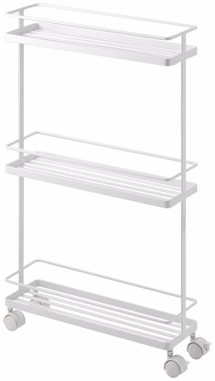 Carrello da cucina Yamazaki con rotelle Carrello da cucina Carrello da cucina Scaffale da cucina in metallo a 3 ripiani bianco 12x66x38 cm