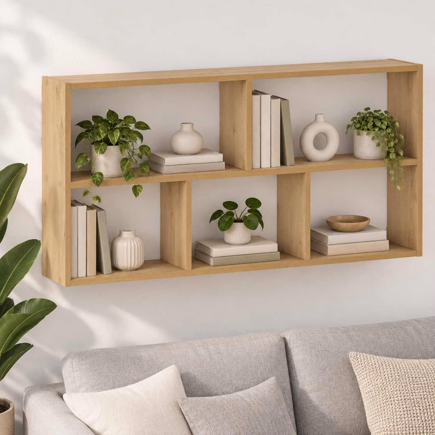 Scaffale da parete moderno vidaXL in legno marrone L: 102 cm, P: 17 cm, H: 50 cm