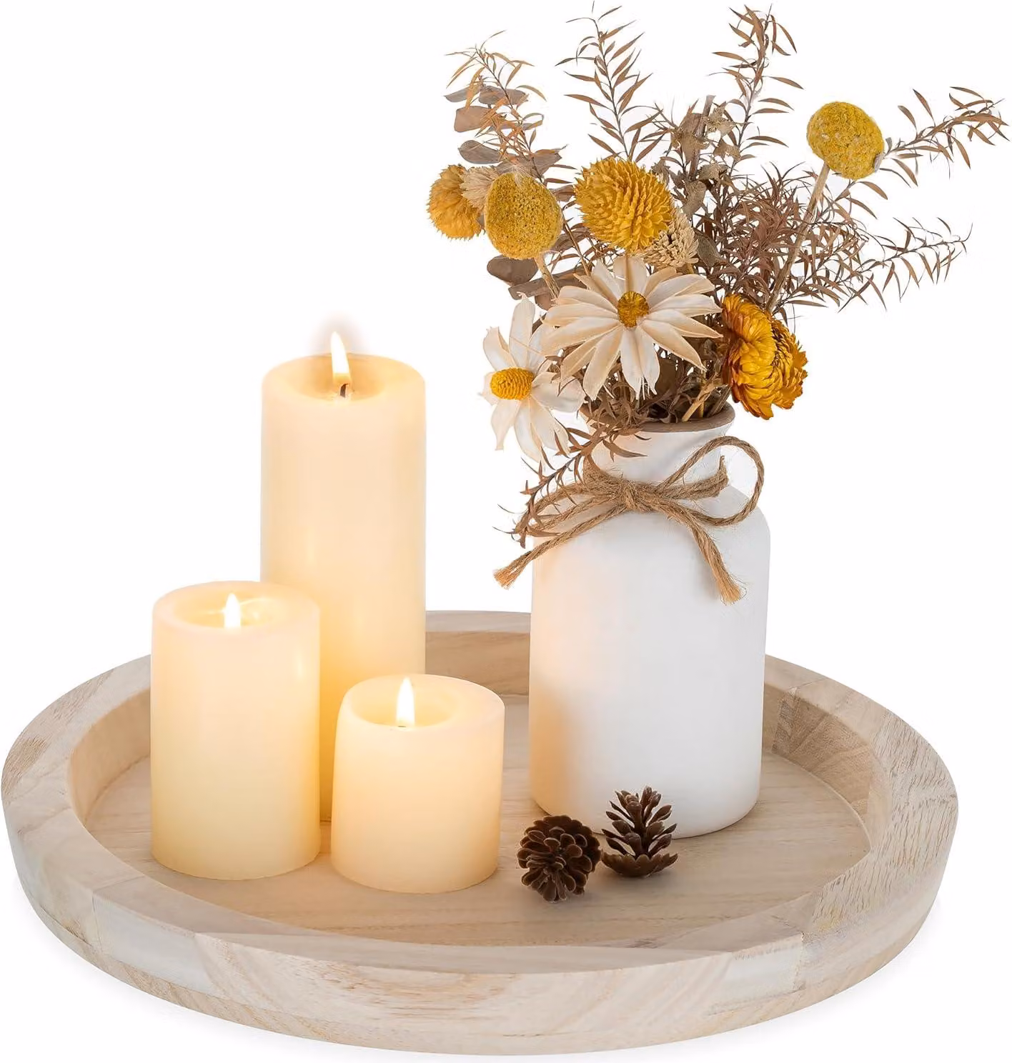 Piatti da portata in legno - Decorazione rustica in legno - Vassoio per candele da tavolo - Candele a colonna - Tavolo da pranzo - Tavolino da caffè - Centrotavola - Accessori da cucina - Decorazione per la casa - Bagno 285 cm