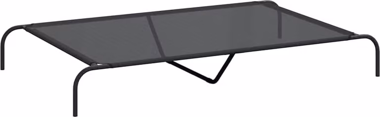 Cuccia per Cani Rialzata Nera 150x90x20 cm Textilene e Acciaio