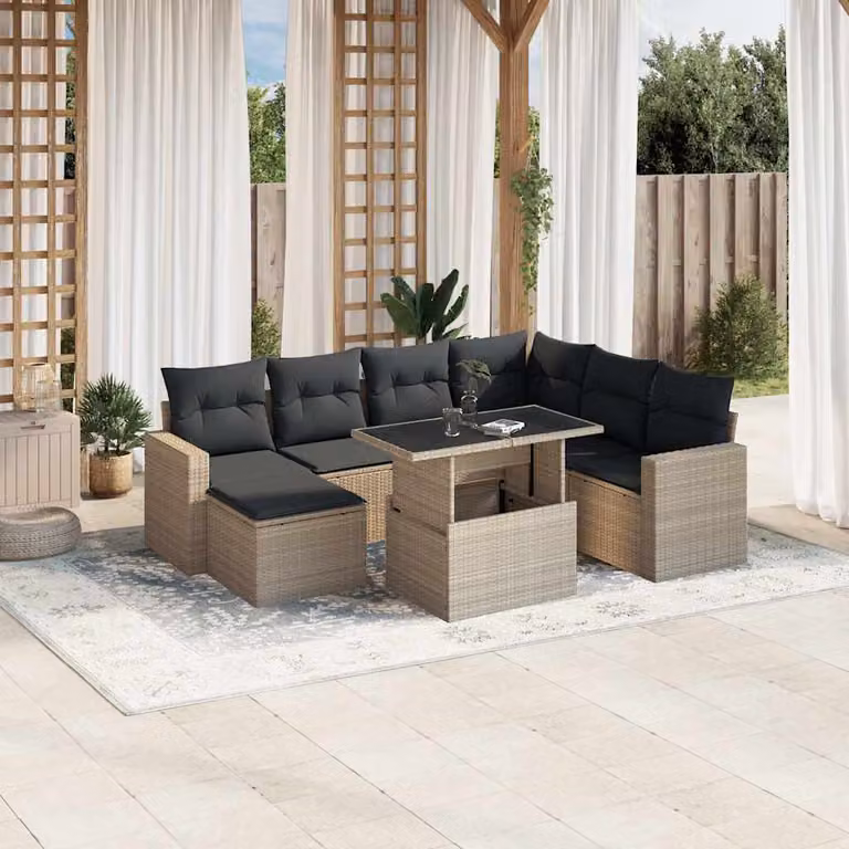 vidaXL Set Divano da Giardino 8pz a Forma di L con Cuscini Antracite e Struttura in Metallo