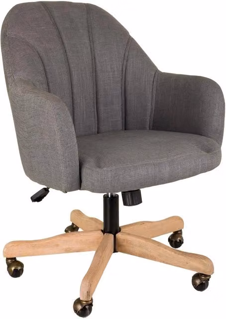 Sedia in legno e imbottita con ruote grigie 63x54x40/87h