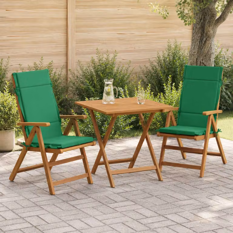 Set di 2 cuscini per sedia alta vidaXL GEMERT in poliestere, colore verde, con rivestimento rimovibile e antiscivolo