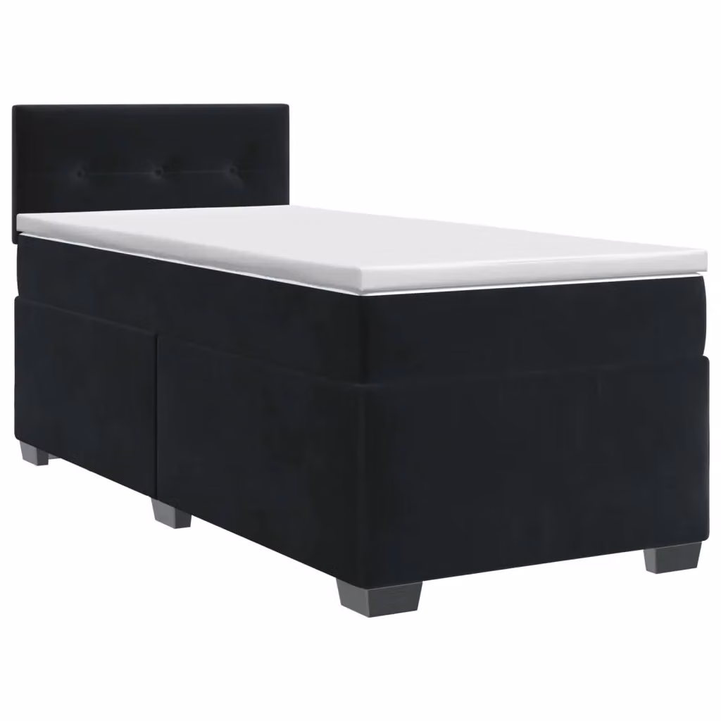 Letto box spring con materasso vidaXL in velluto nero L/P: 90 x 200 cm – 2