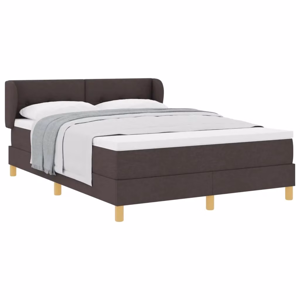 Letto a molle con testiera vidaXL in tessuto marrone L: 140 cm, P: 190 cm – 2