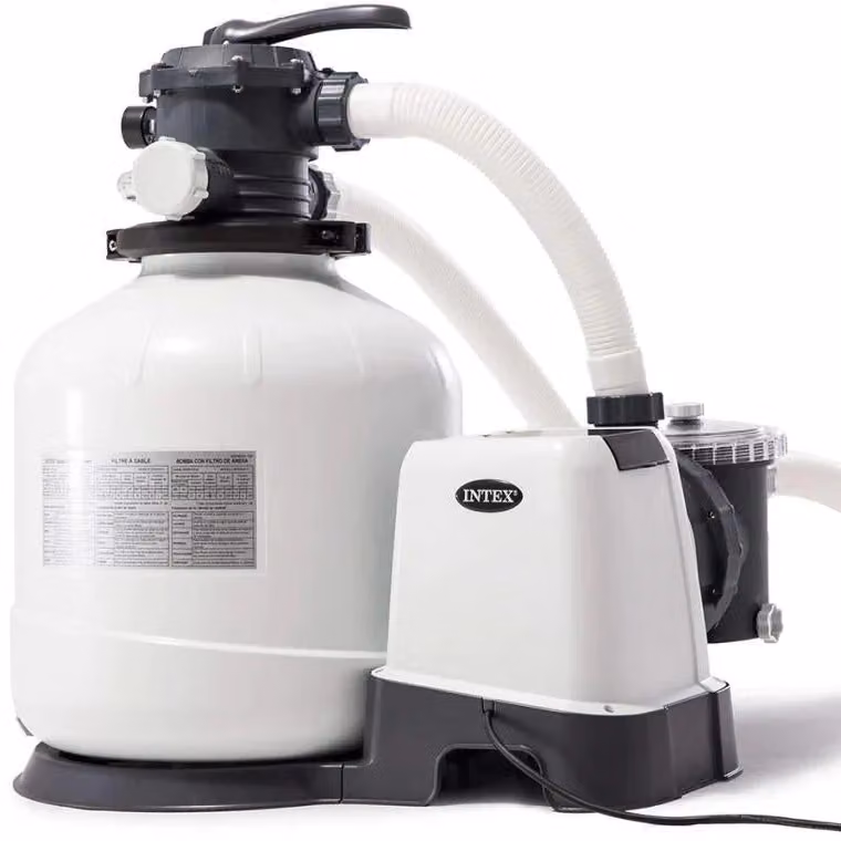Pompa filtro a sabbia Krystal Clear Intex per piscine fuori terra, colore bianco, portata 12000 l/h