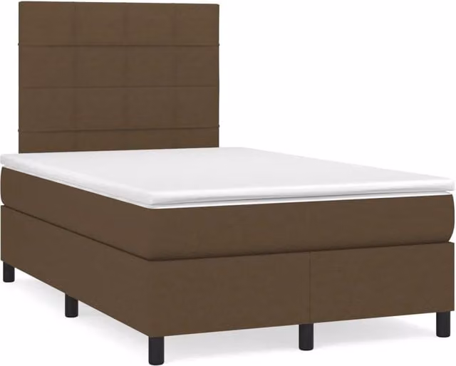 Letto con Giroletto a Molle e Materasso Ibrido vidaXL, Colore Marrone e Bianco, L/P/H: 120 x 200 x 193 cm