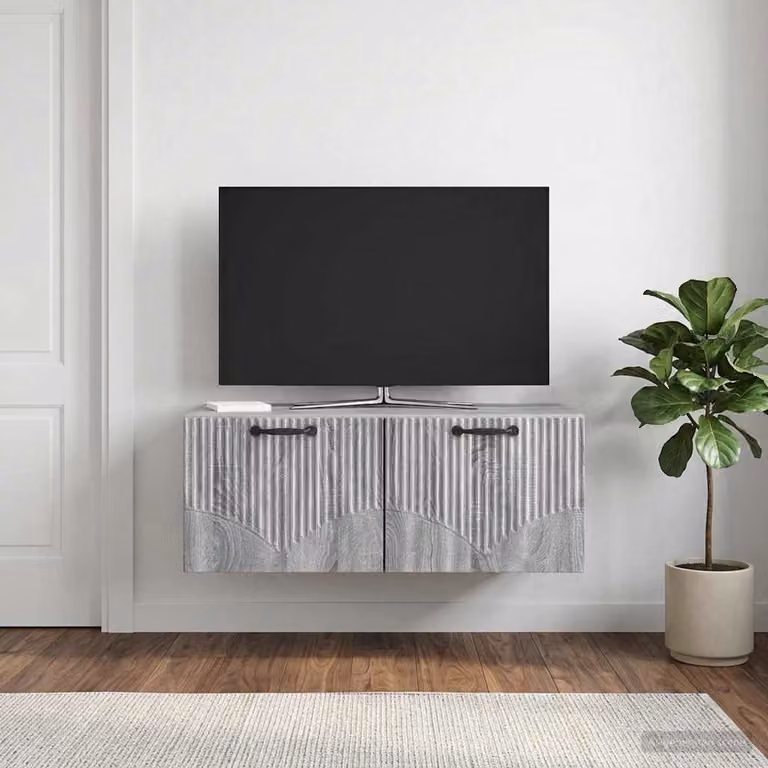 vidaXL Mobile Porta TV da Muro Moderno Grigio, L 78,5 cm x P 41 cm x H 30 cm
