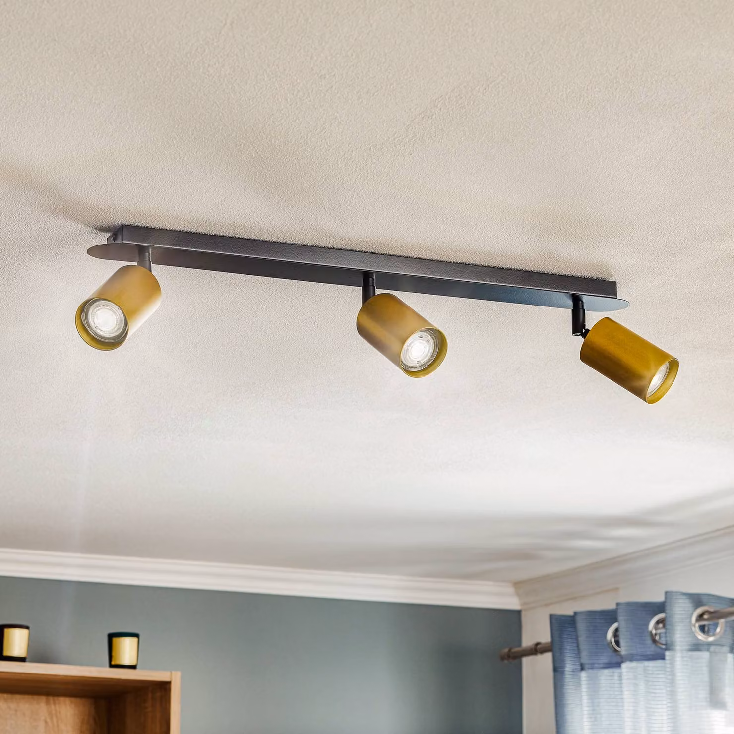 Faretto da soffitto Zen 3 con faretti, nero-oro EMIBIG LIGHTING, dimmerabile, Nero, Soggiorno / Sala da pranzo, Metallo, Moderno, Faretto