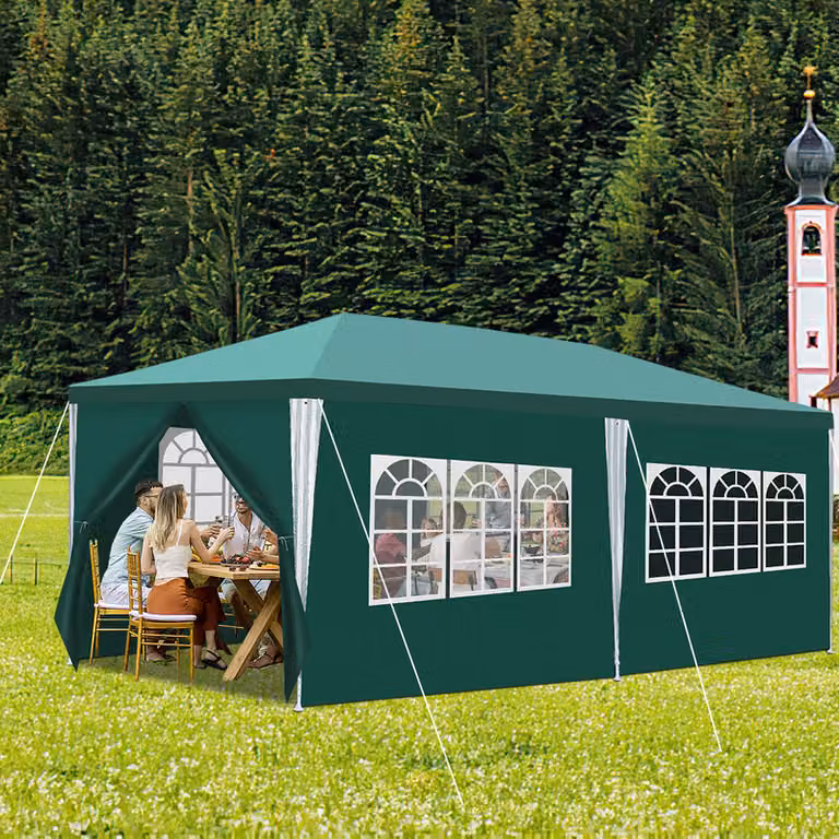Jopassy gazebo da giardino - gazebo da giardino, tenda per birra per mercati e feste, ideale per matrimoni verde 3x6m
