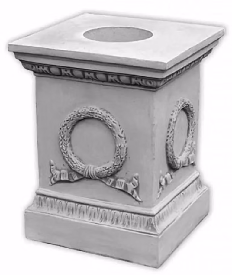 Casa Padrino - Base decorativa per giardino in stile barocco, grigia, altezza 74 cm - Accessori da giardino in stile barocco