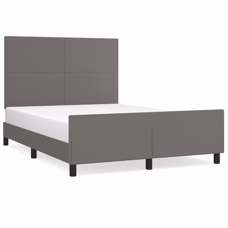 Giroletto con Testiera Crema 140x190 cm in Pelle finta
