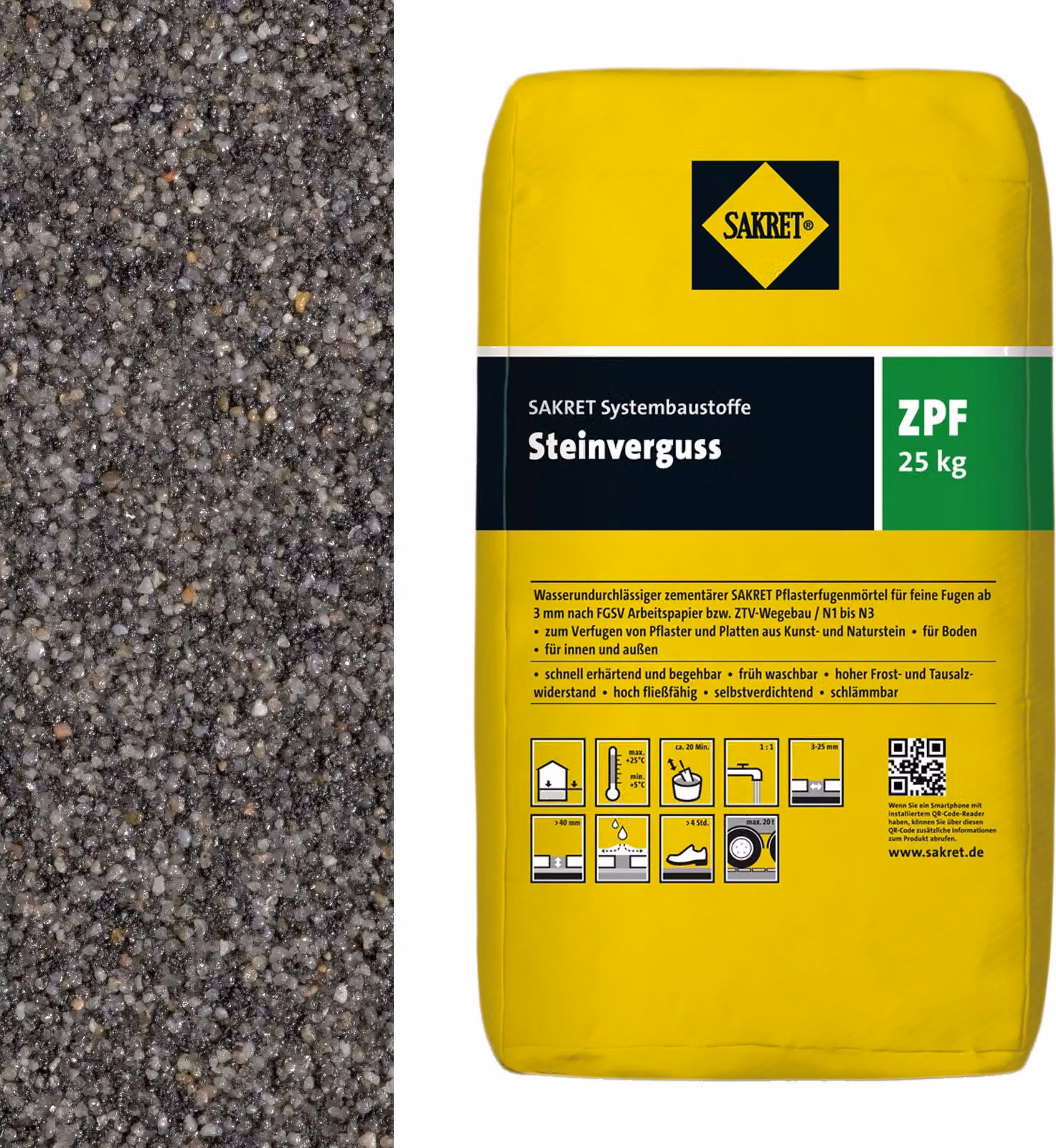 SAKRET Steinverguss ZPF Anthrazit 25kg