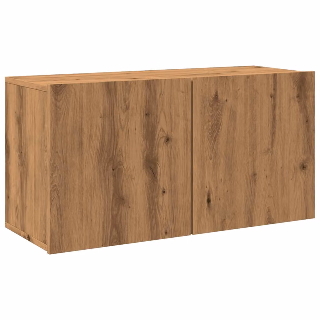 Mobile TV a Parete Rovere Artigianale 80x30x41 cm