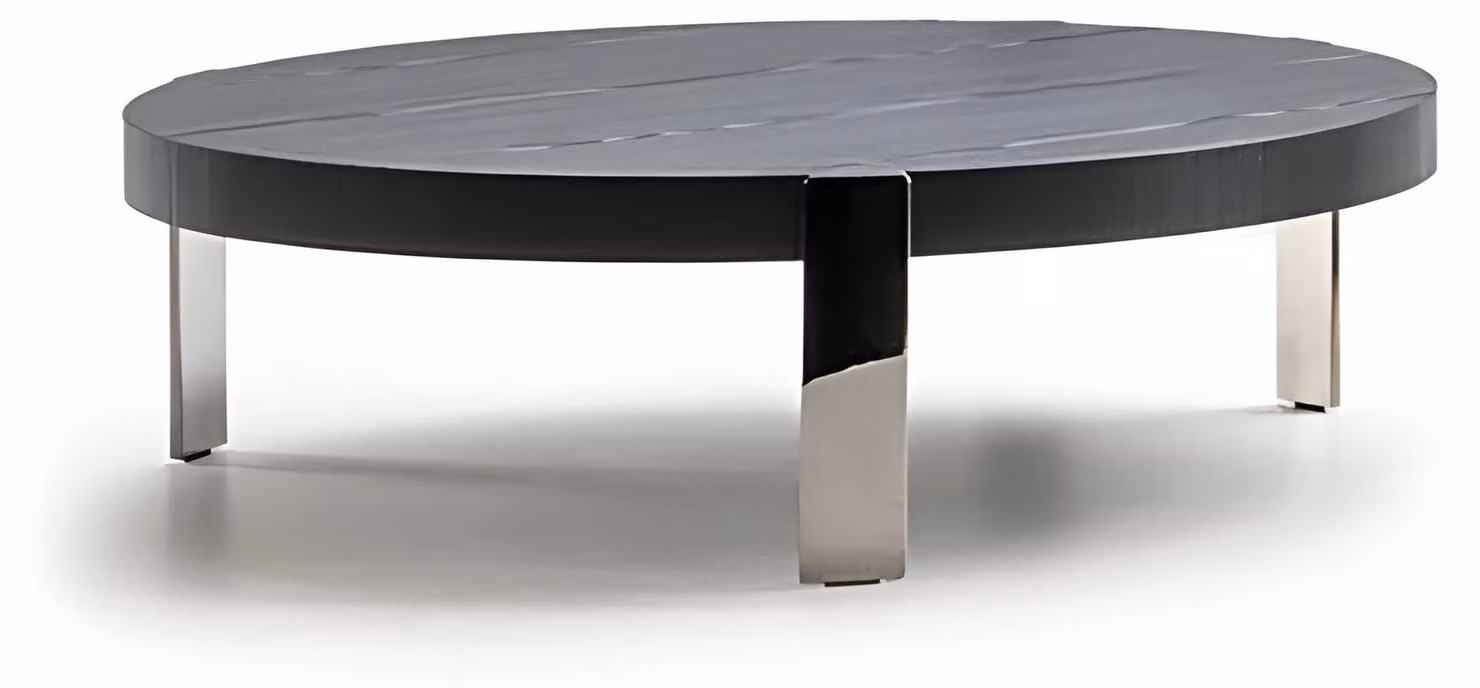 Elegante tavolino rotondo nero, tavolino da divano esclusivo, mobile