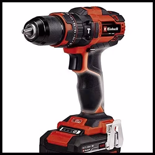 Einhell TE-CD 18-40 Power X-Change Trapano a Percussione 18V 40 Nm con 2 velocità, 21 impostazioni di coppia e 2 batterie Li-Ion da 2Ah, Nero Rosso – 2